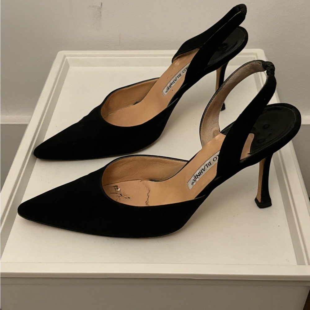 Manolo Blahnik sling back heels, size 38/8 US